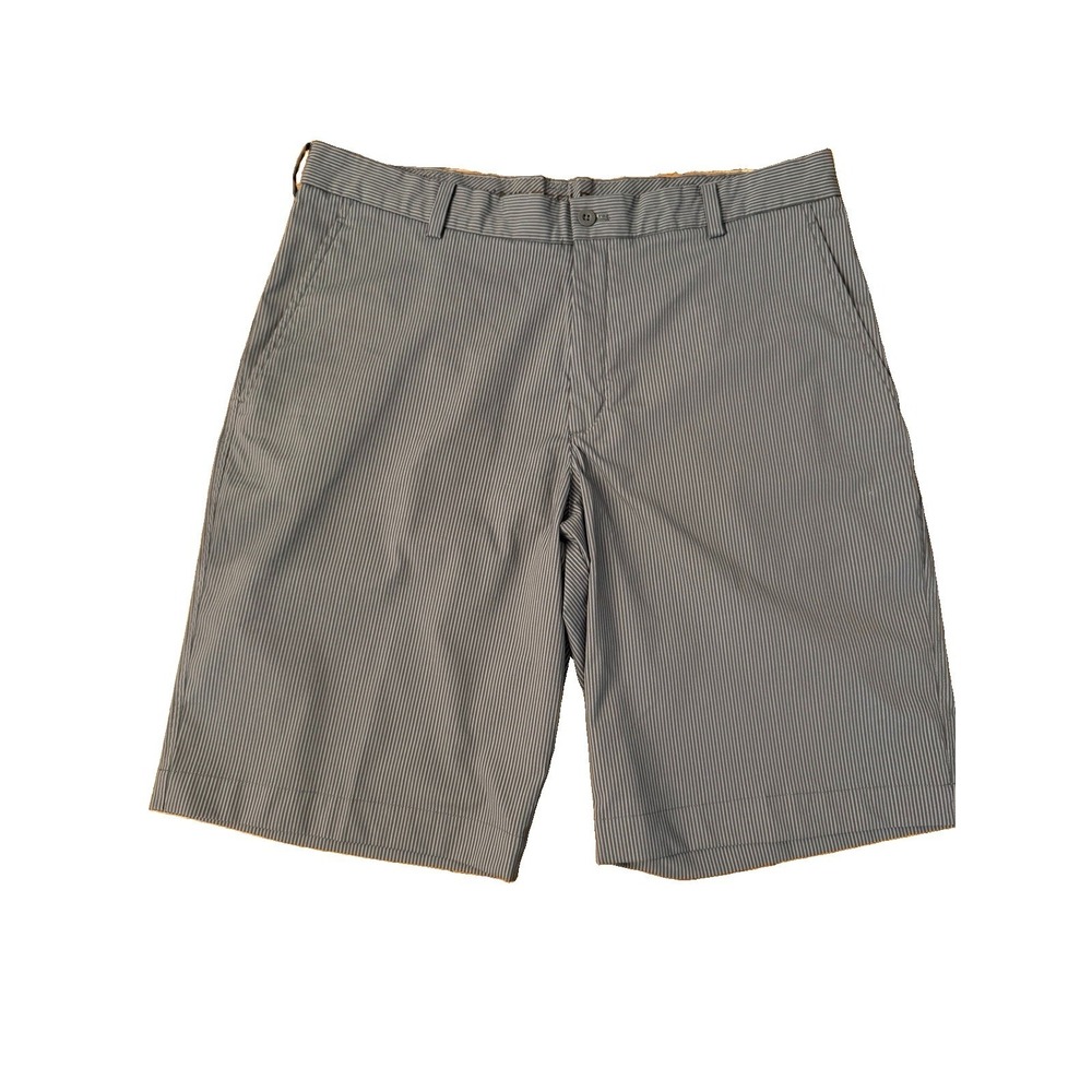 Nike Golf Dri-FIT Shorts Mens 36 Gray Pinstripe Flat Front Performance Stretch